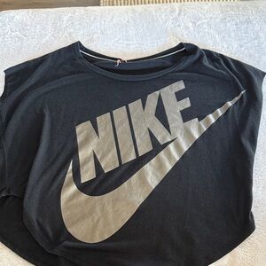 Nike Women's Black Tee with Silver Logo
